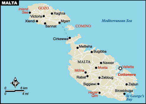 malte villes carte